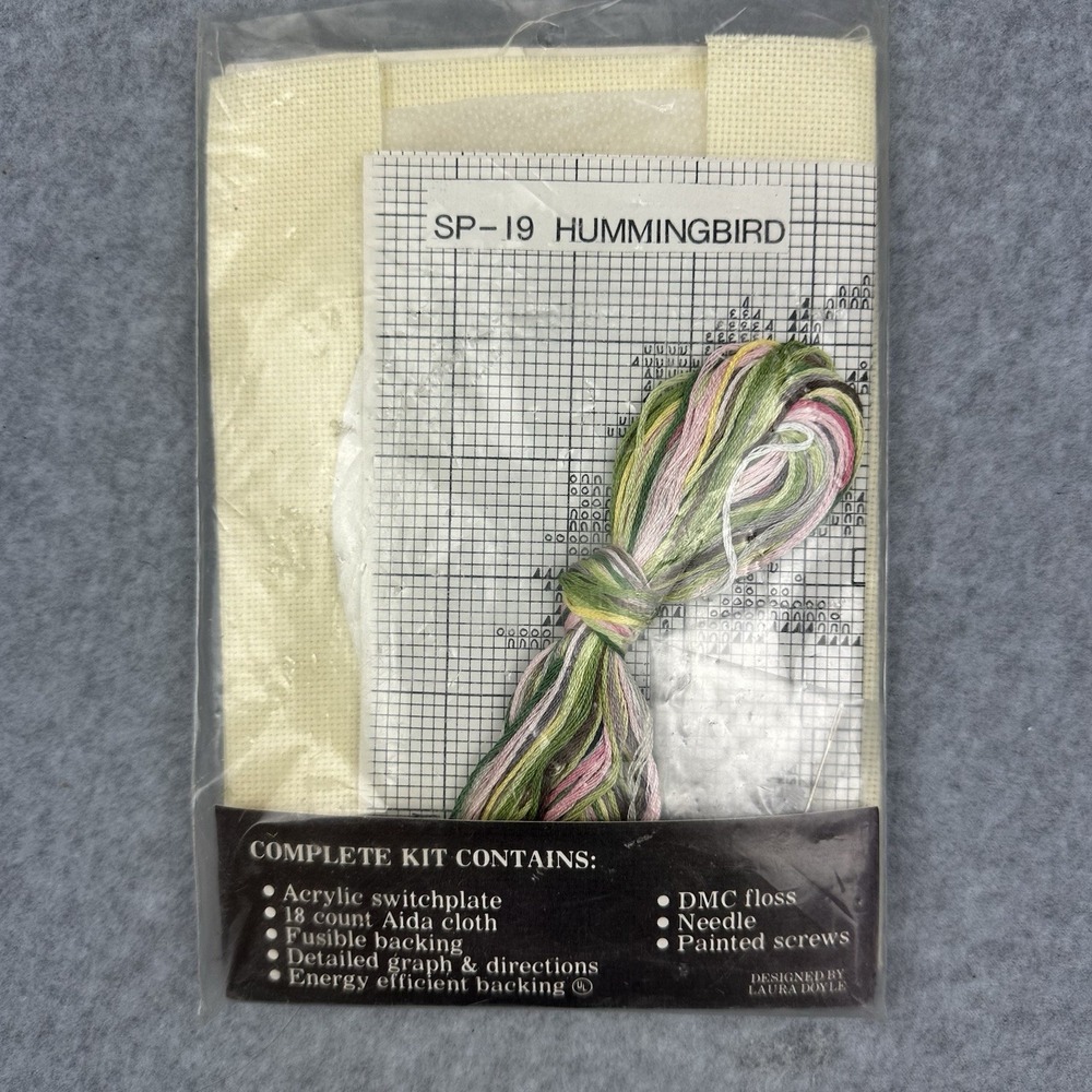 Fond Memories #19 Counted Cross Stitch Kit Hummingbird Single Light Switch Plate - Picture 8 of 8